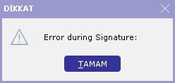 error during signature