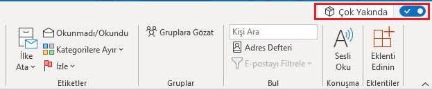 outlook mail arama çubuğu kayboldu